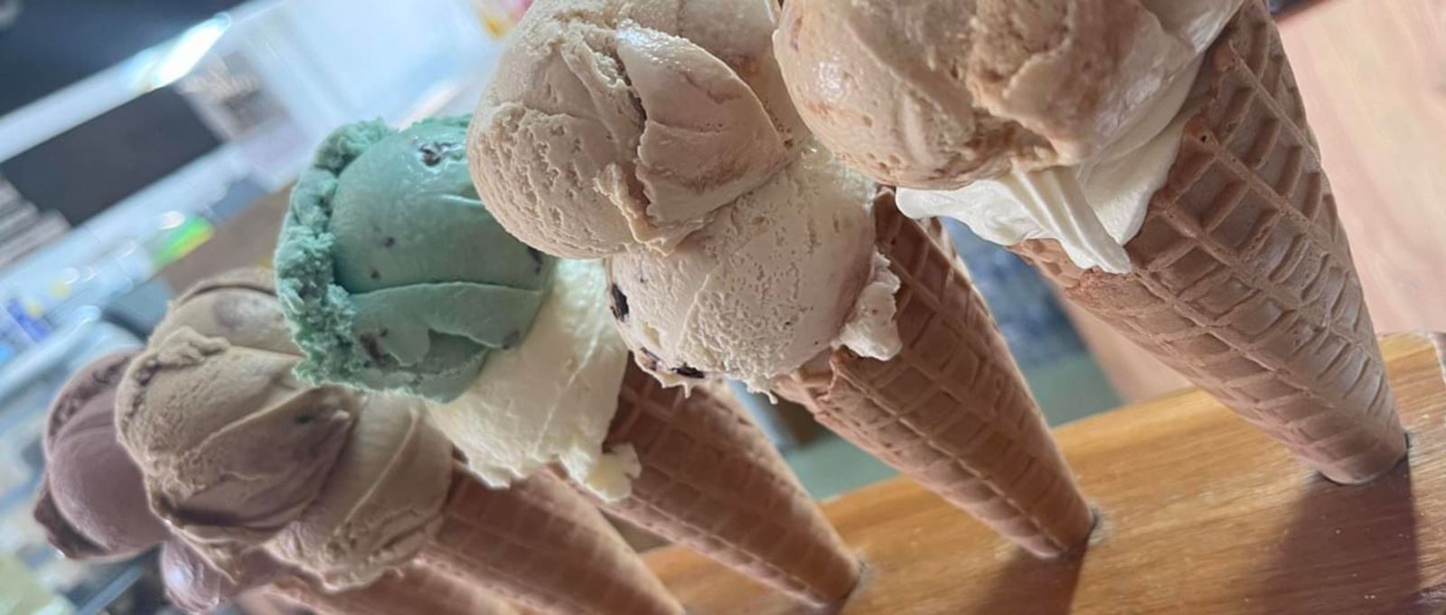 Ice creams at Flintstones Tearooms, Emsworth